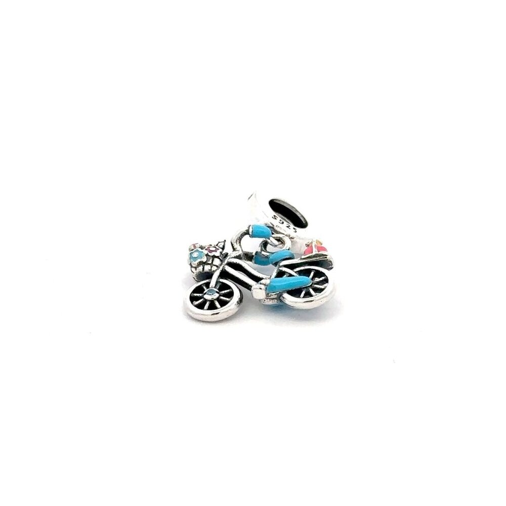 925 Sterling Silver Charm Bead For Bracelet Necklace Bike Bicycle - Picture 9 of 9